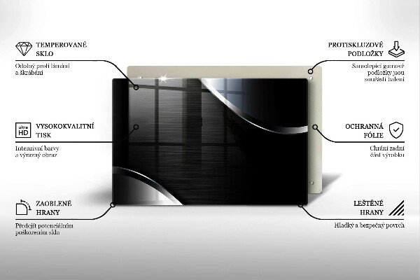 Placă sticla protectie aragaz Abstracția metalului