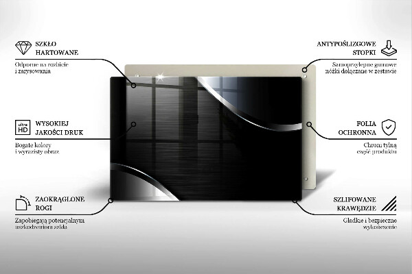Placă sticla protectie aragaz Abstracția metalului