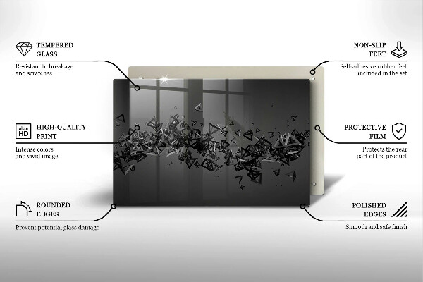 Placă sticla protectie aragaz Forme 3D abstracte