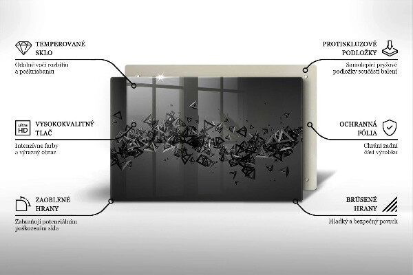 Placă sticla protectie aragaz Forme 3D abstracte