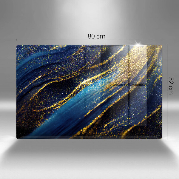 Placă din sticla protectie plita Abstracție bleumarin