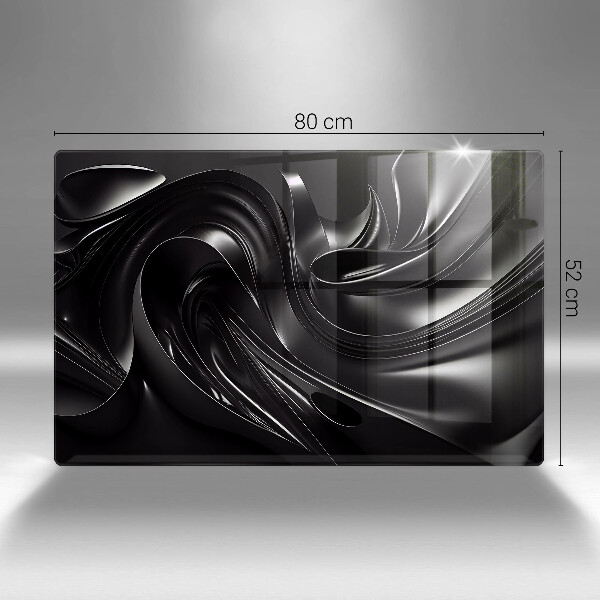 Placă din sticla protectie plita Masă neagră abstractă
