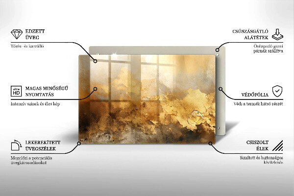 Placă din sticla protectie plita Textura bogata