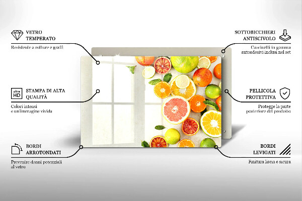 Placă sticla protectie aragaz Citrice