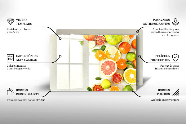 Placă sticla protectie aragaz Citrice