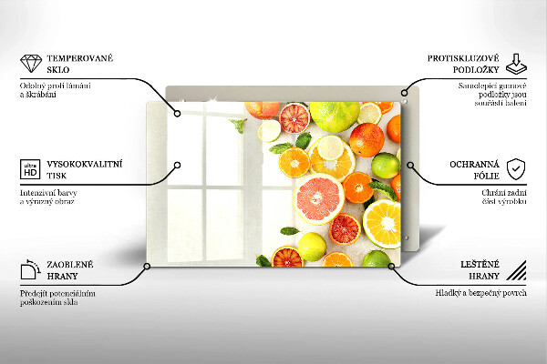 Placă sticla protectie aragaz Citrice