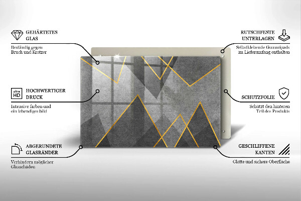 Placă sticla protectie aragaz Forme ascuțite