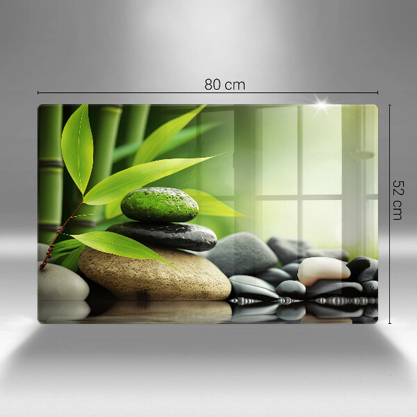 Placă sticla protectie aragaz Pietre de bambus Zen