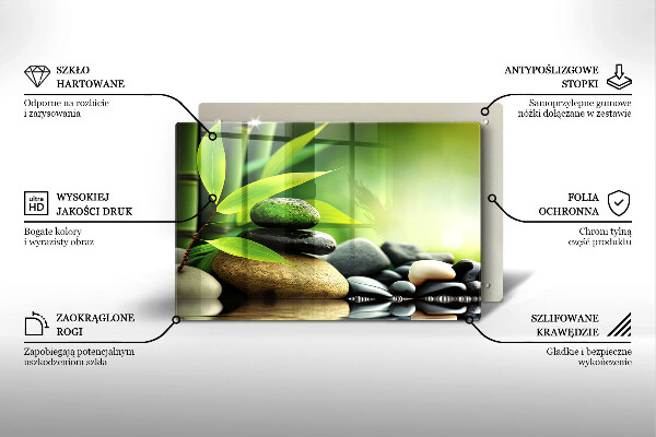 Placă sticla protectie aragaz Pietre de bambus Zen