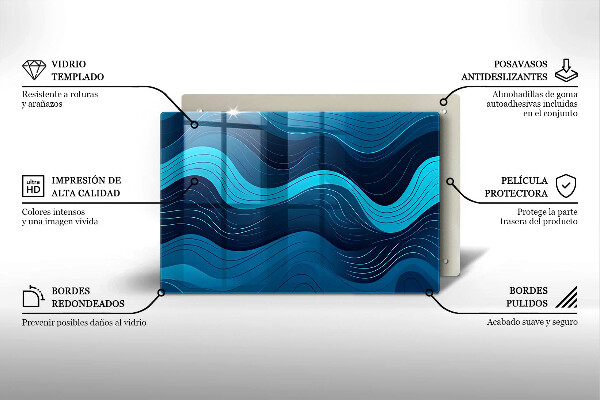 Placă sticla protectie aragaz Valuri abstracte