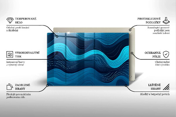 Placă sticla protectie aragaz Valuri abstracte