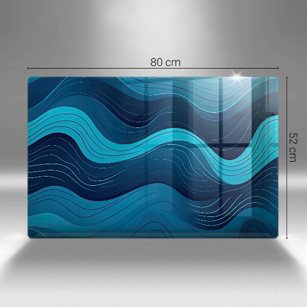 Placă sticla protectie aragaz Valuri abstracte