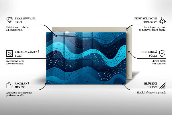 Placă sticla protectie aragaz Valuri abstracte