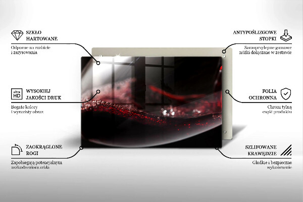 Placă sticla protectie aragaz Vin roșu într-un pahar