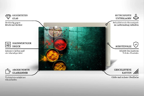 Placă sticla protectie aragaz Condimente orientale