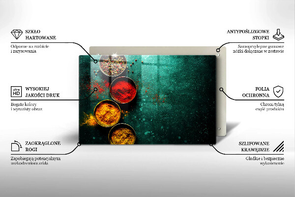 Placă sticla protectie aragaz Condimente orientale