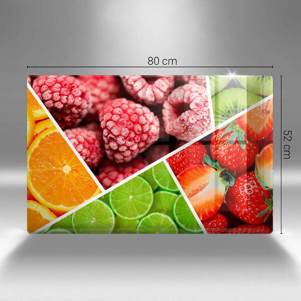 Placă sticla protectie aragaz Fructe colorate