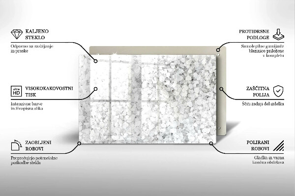 Placă sticla protectie aragaz Cristale de sare
