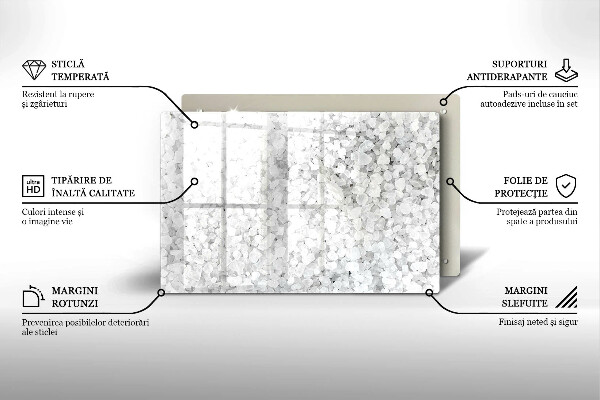 Placă sticla protectie aragaz Cristale de sare