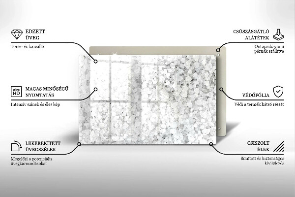 Placă sticla protectie aragaz Cristale de sare