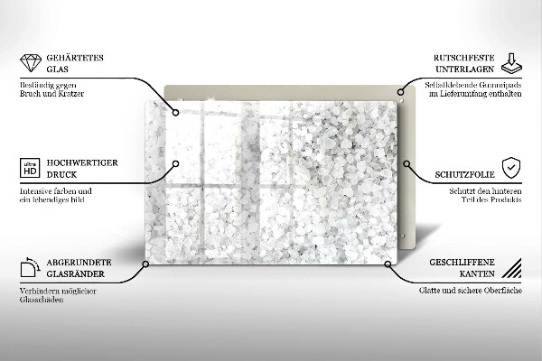 Placă sticla protectie aragaz Cristale de sare