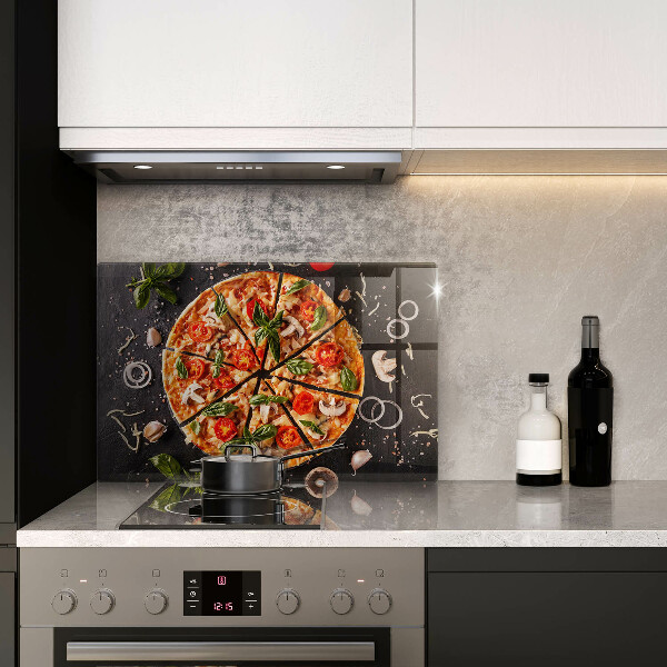 Placă sticla protectie aragaz Pizza cu ciuperci