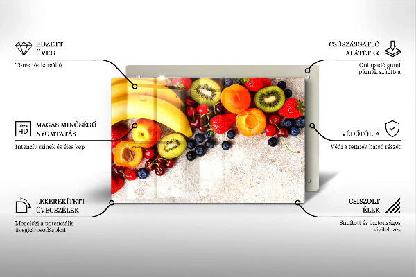 Placă sticla protectie aragaz Fructe de sărbători
