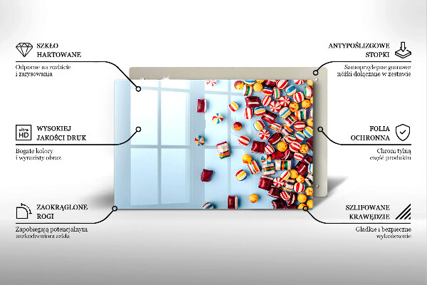 Placă sticla protectie aragaz Bomboane colorate