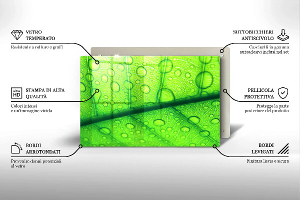 Placă sticla protectie aragaz Prim-plan al unei frunze