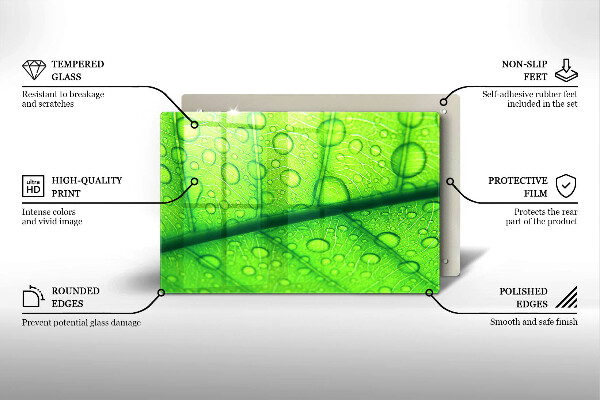 Placă sticla protectie aragaz Prim-plan al unei frunze
