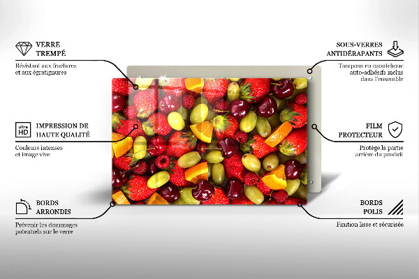 Placă sticla protectie aragaz Fructe de vară