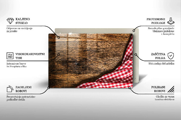 Placă sticla protectie aragaz Masa de lemn