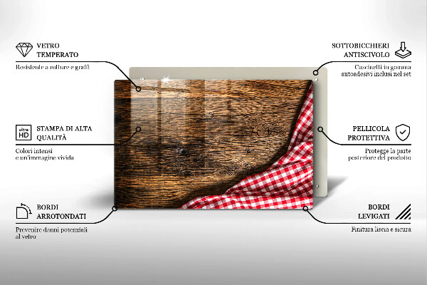 Placă sticla protectie aragaz Masa de lemn