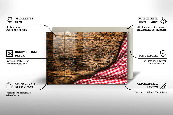 Placă sticla protectie aragaz Masa de lemn