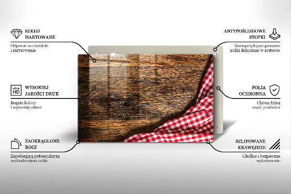 Placă sticla protectie aragaz Masa de lemn