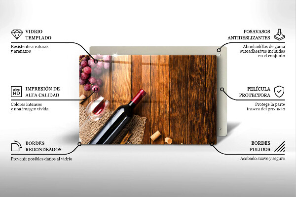 Placă sticla protectie aragaz O sticlă de vin roșu