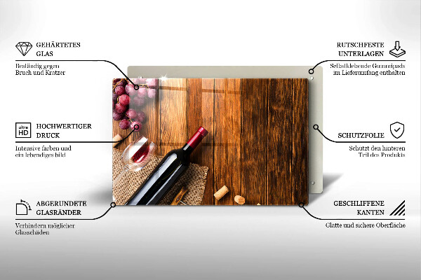 Placă sticla protectie aragaz O sticlă de vin roșu