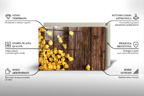 Placă sticla protectie aragaz Paste pe masă