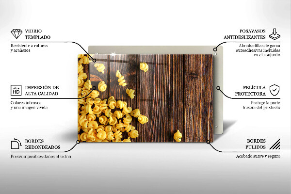 Placă sticla protectie aragaz Paste pe masă