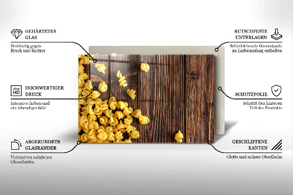 Placă sticla protectie aragaz Paste pe masă