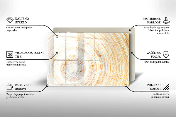 Placă sticla protectie aragaz Textura lemnului