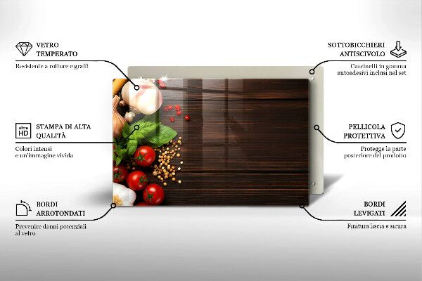 Placă sticla protectie aragaz Legume pe masă