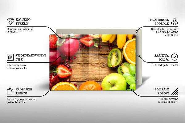 Placă sticla protectie aragaz Fructe proaspete