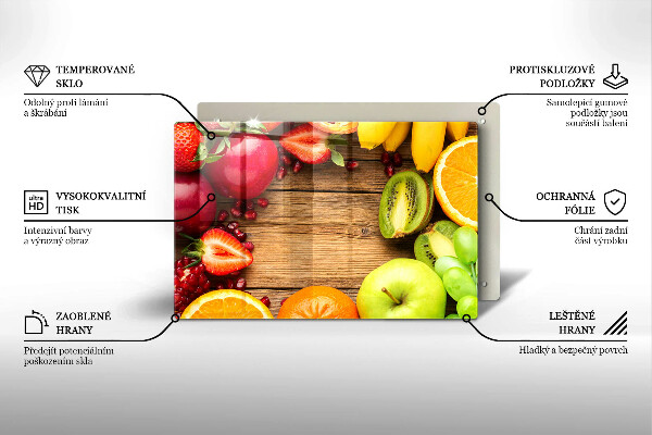 Placă sticla protectie aragaz Fructe proaspete