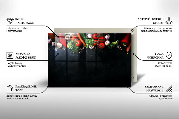 Placă sticla protectie aragaz Legume colorate