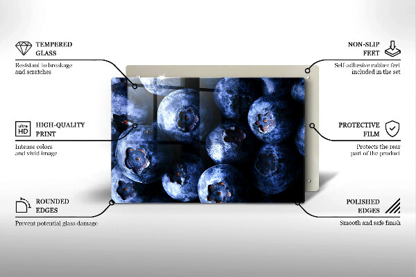 Placă sticla protectie aragaz Prim-plan cu fructe de padure