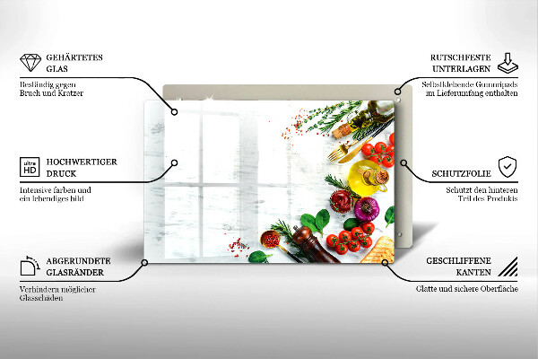 Placă sticla protectie aragaz Legume și condimente