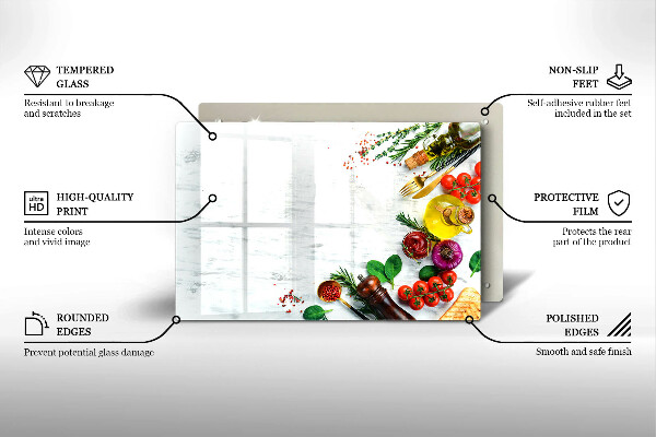 Placă sticla protectie aragaz Legume și condimente