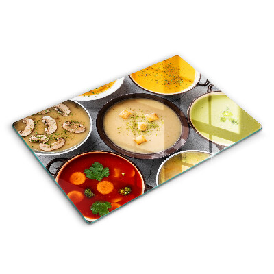 Placă sticla protectie aragaz Supe colorate