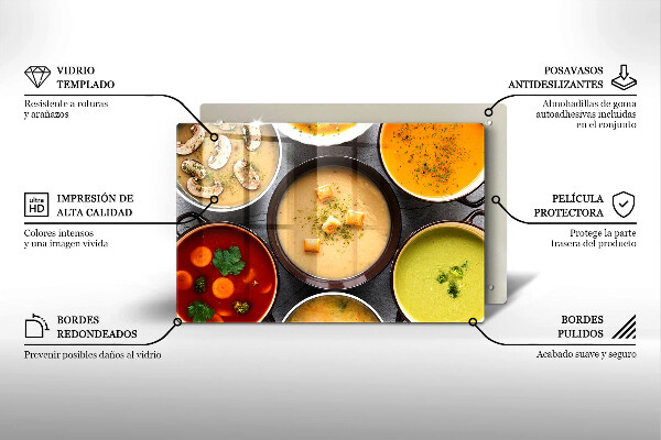 Placă sticla protectie aragaz Supe colorate